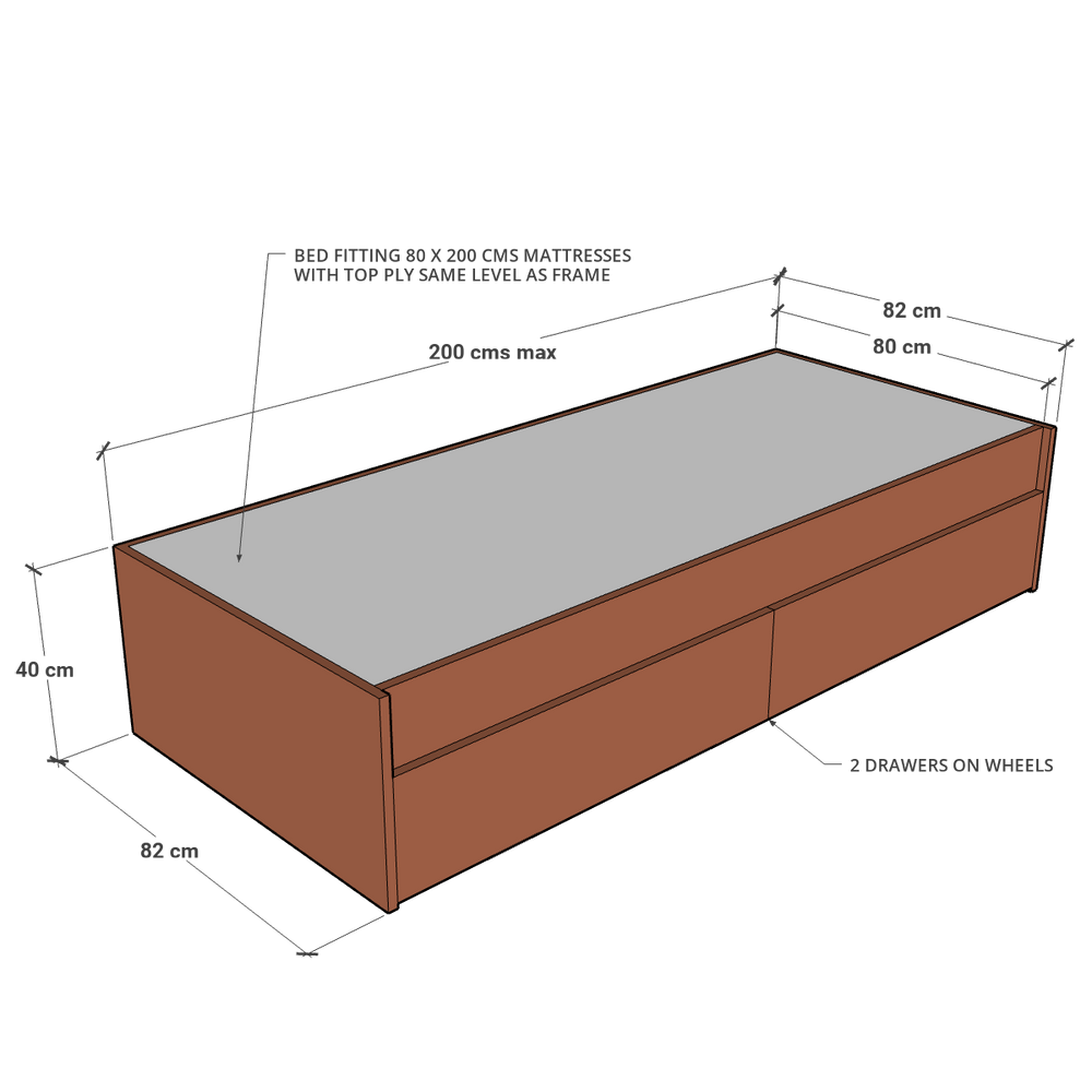 80 x 200 MAID ROOM BED