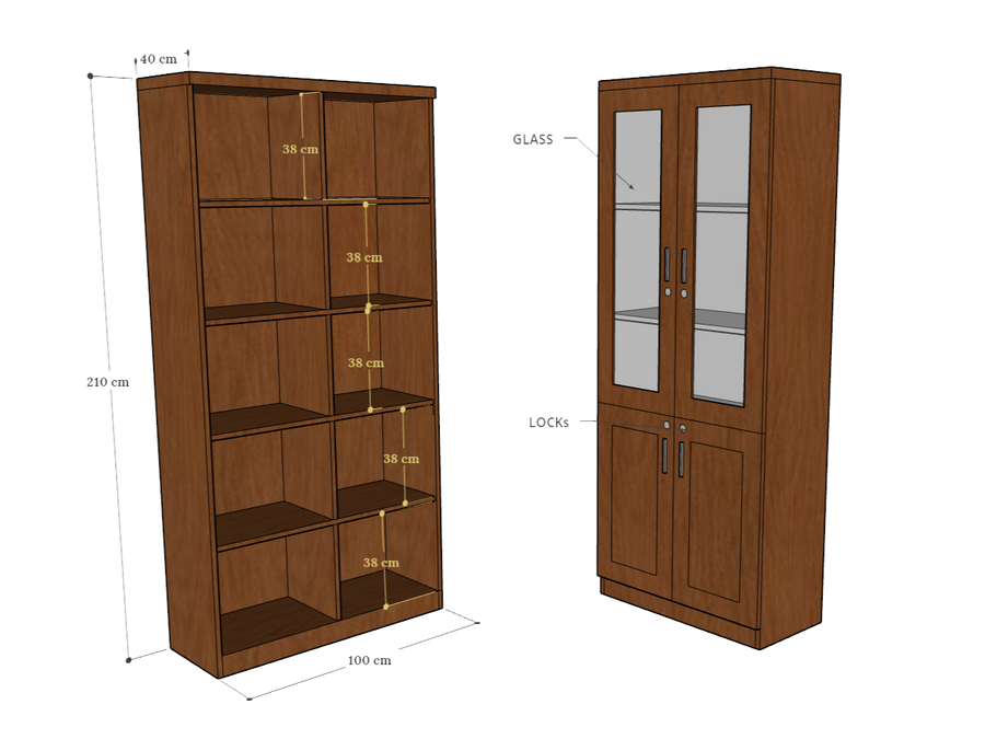 Cabinet for Box Files, 100 x 40 x 210 h cms