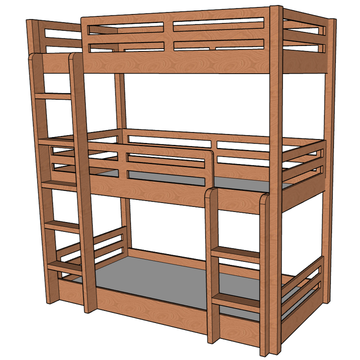 TRIPLE BUNK BED WHITE CUSTOM MADE IN DUBAI UAE