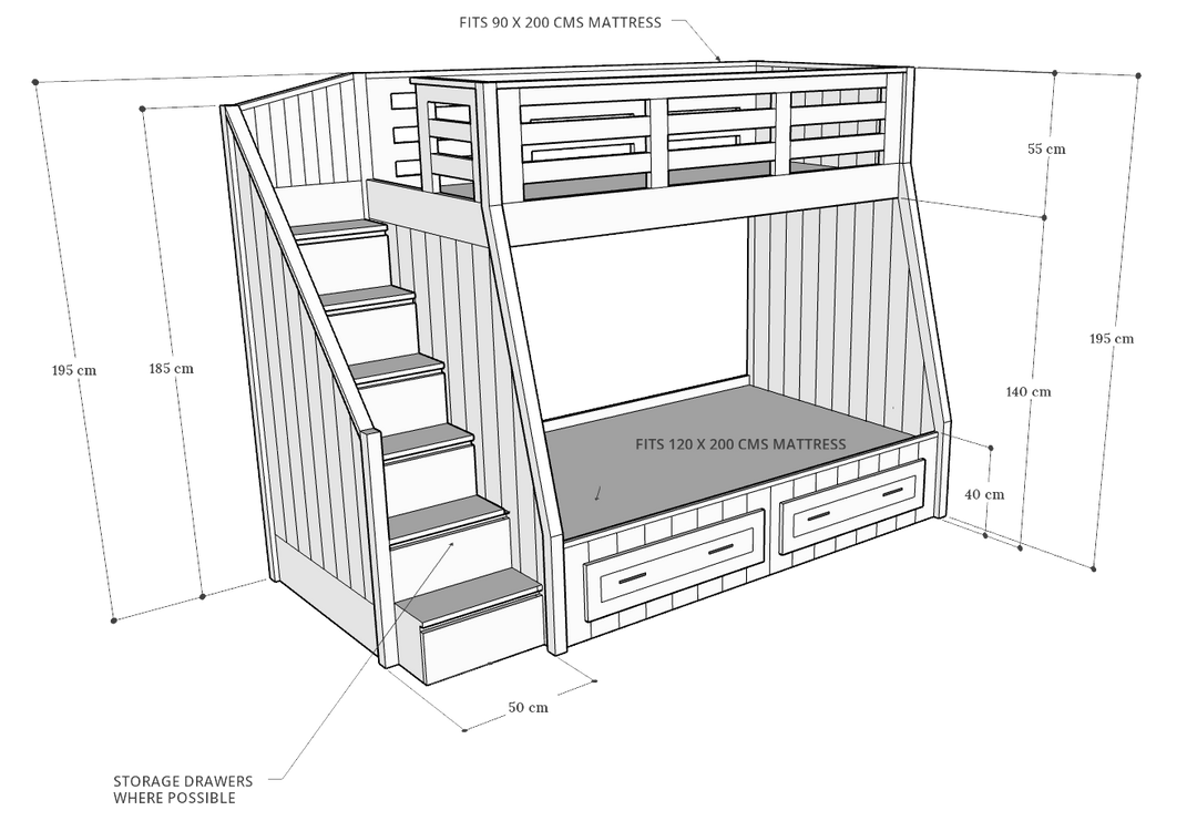 Belden Bunk Bed - Classic Furniture Dubai UAE