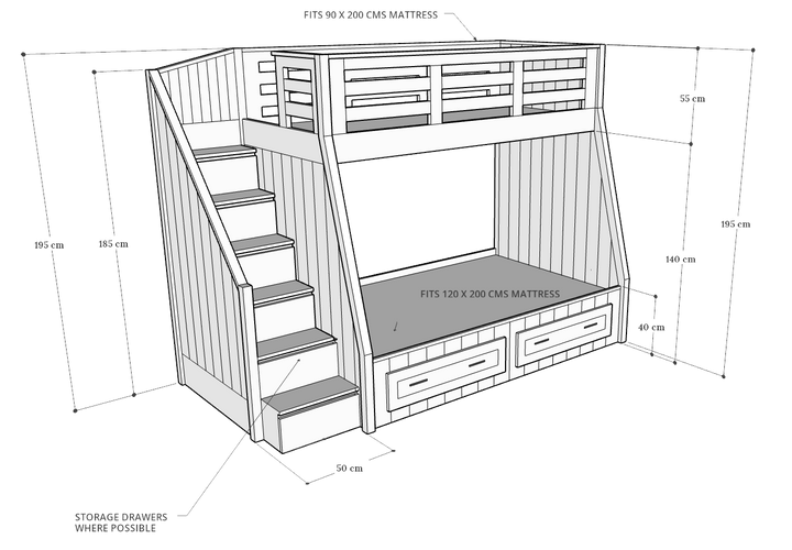 Belden Bunk Bed - Classic Furniture Dubai UAE