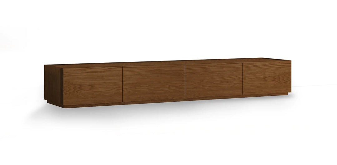A beige ash wood veneer TV unit 