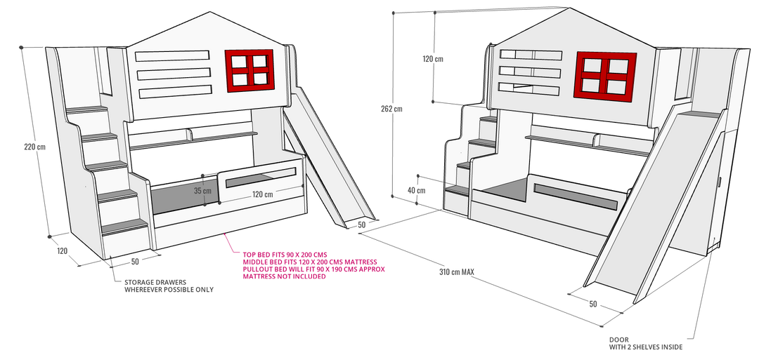 Cottage Bunk Bed, Custom Made