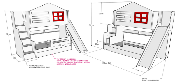 Cottage Bunk Bed, Custom Made