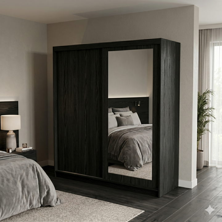 2 Door Sliding Door Wardrobe, 180 x 60 x 200 H cms, Custom Made