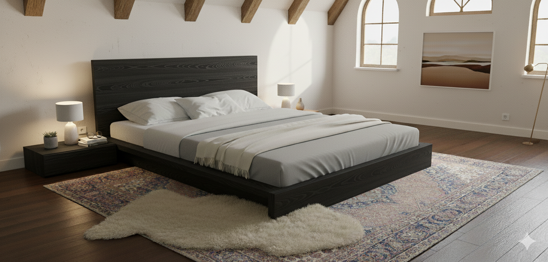 OKINAWA Low Bed with 2 side tables