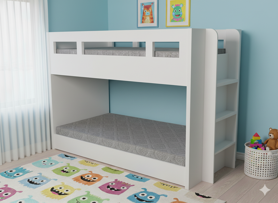 Glaze Bunk Bed with or without bottom bed, Version: B