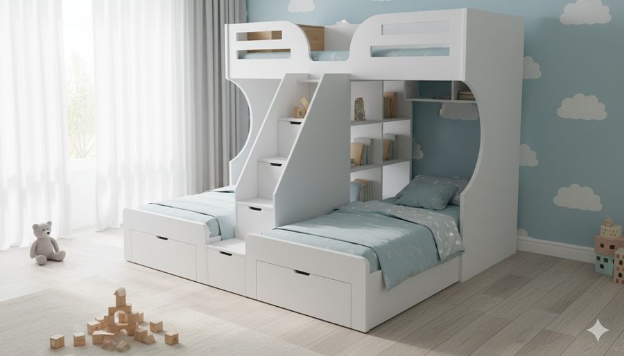 Ultra Bunk Bed with 3 Beds, Custom Made