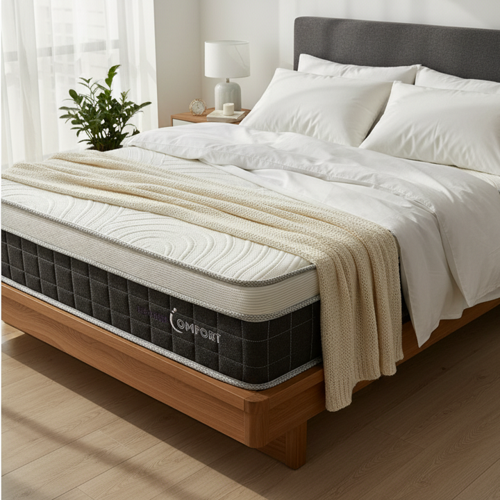 Total Comfort Mattress, Pocketed Spring + Gel Memory + Cooling Fabric Top, Medium Soft