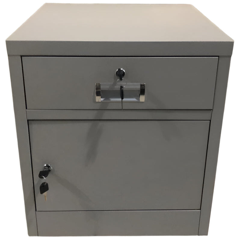 Gray metal cabinet or bed side table