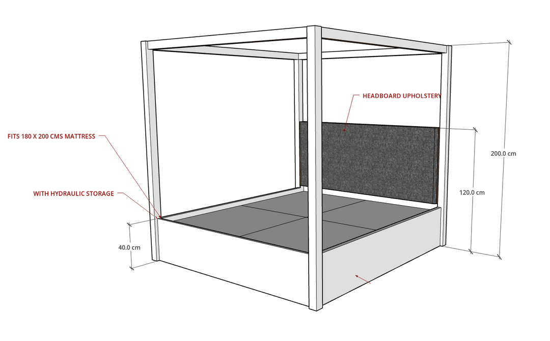 Highlander Poster Bed with Hydraulic Storage