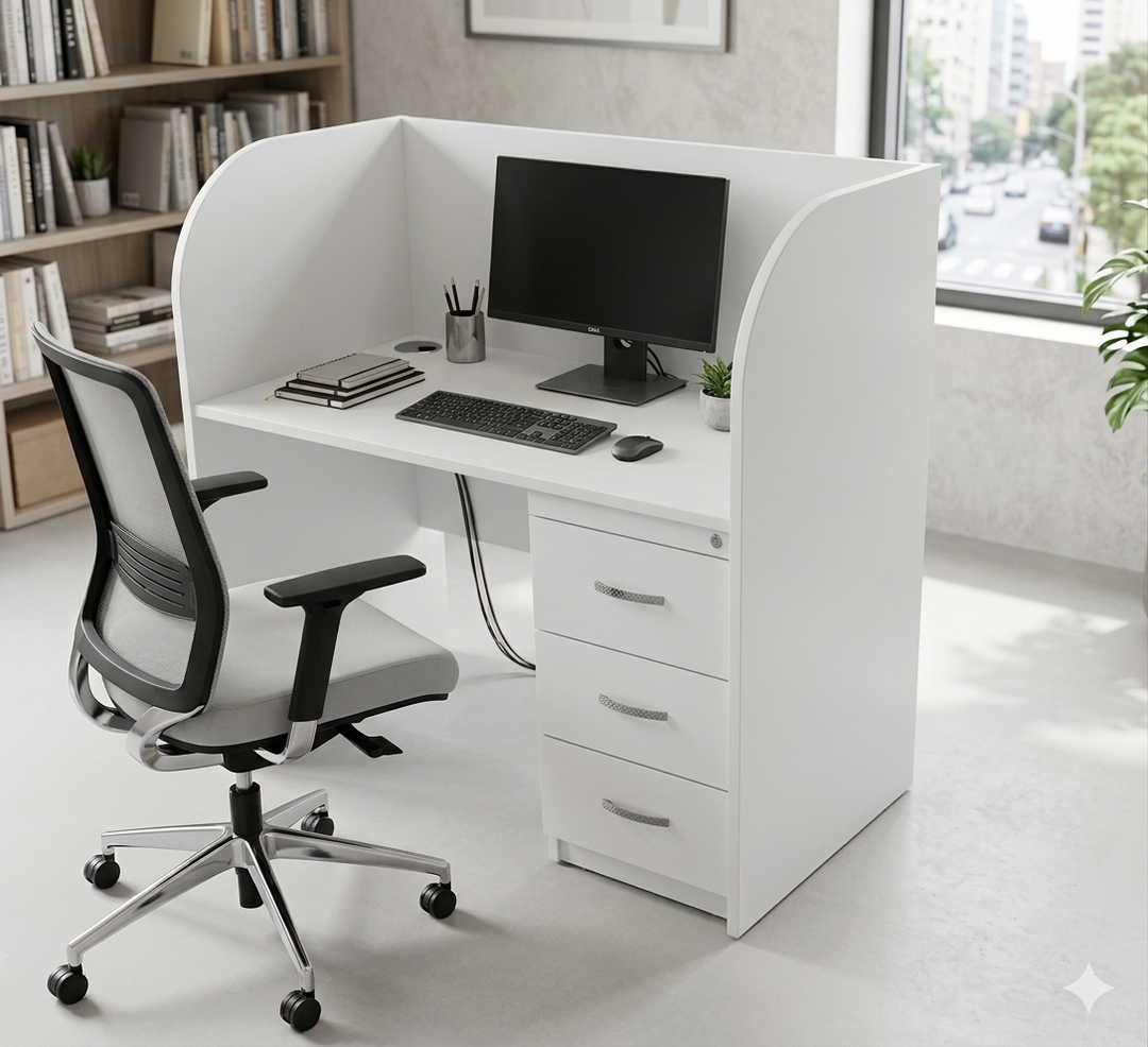Priva Desk with Partition for Office & Study, Custom Made