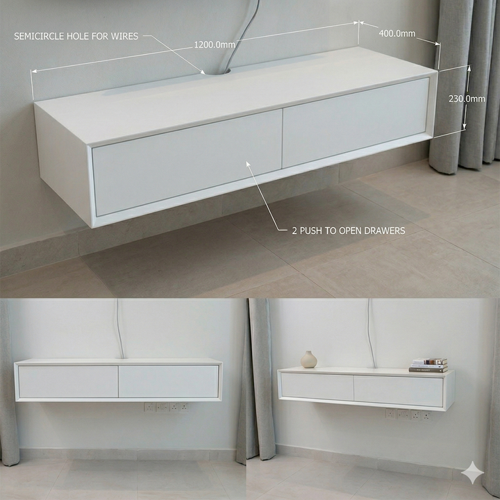 Klaus Wall Mounted TV Unit, 120 cms