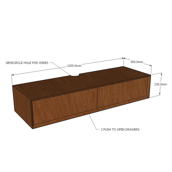 Klaus Wall Mounted TV Unit, 120 cms