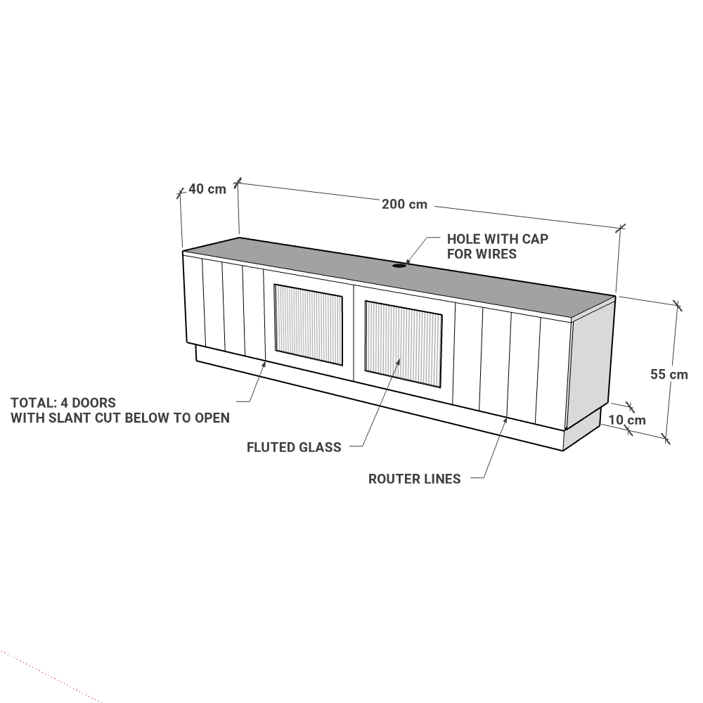 Gray sectional sofa with dimensions on a white background