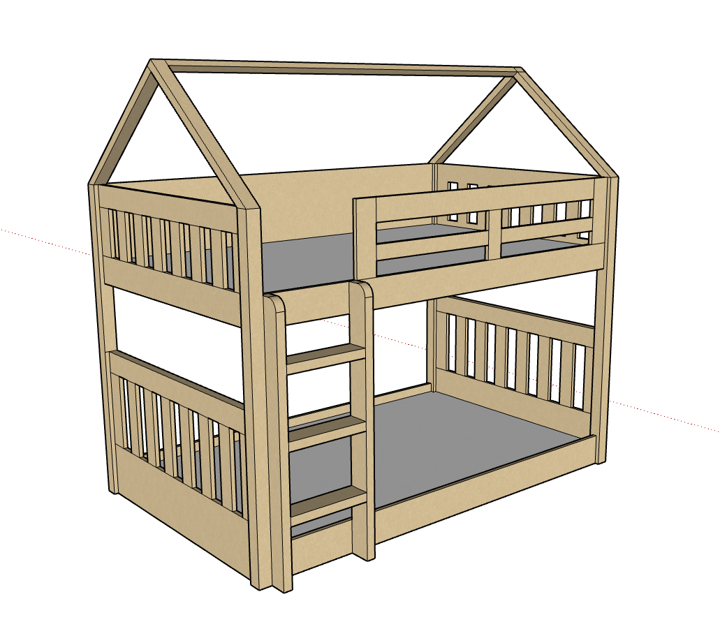 McHouse Bunk Bed, 120 x 200 cms