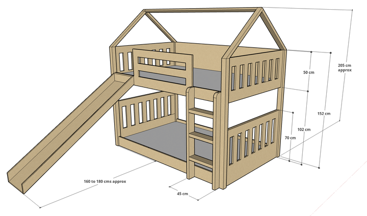 McHouse Bunk Bed with Slide