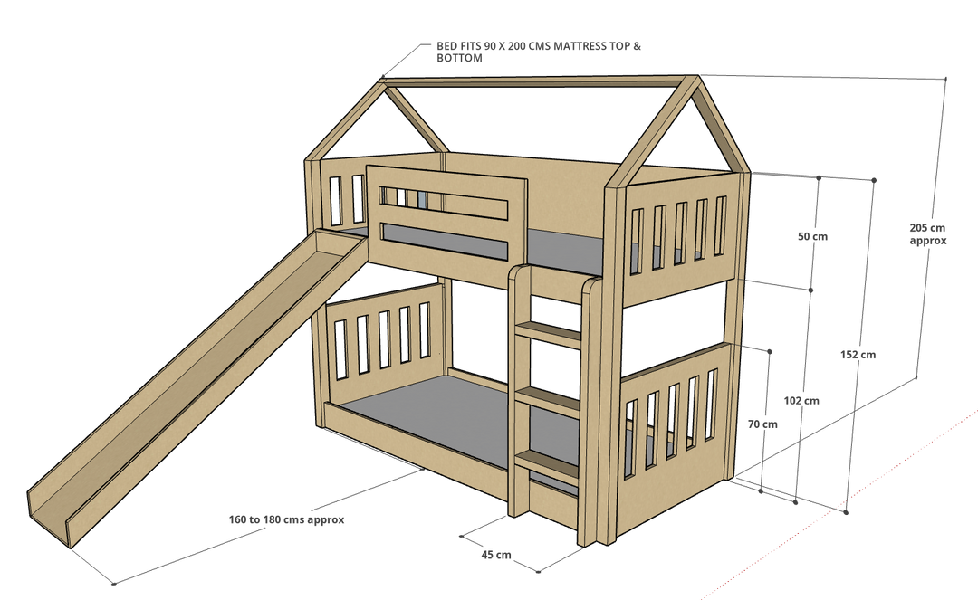 McHouse Bunk Bed with Slide