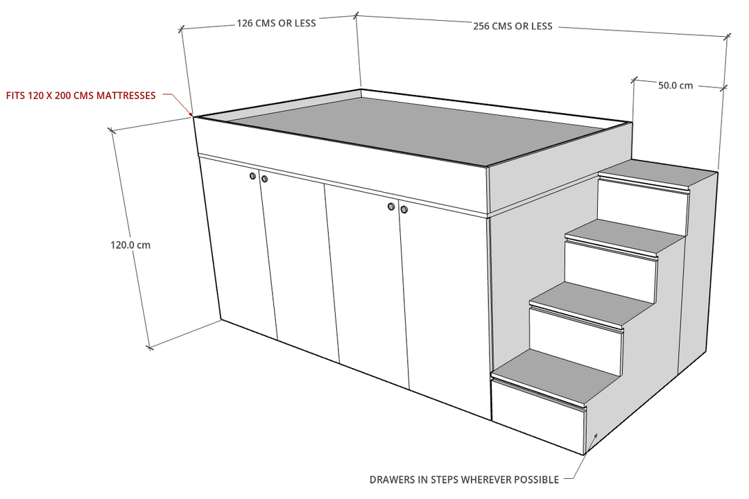 MAGA Storage Loft Bed, Custom Made