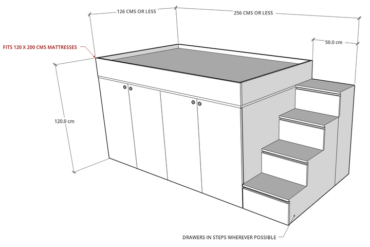 MAGA Storage Loft Bed, Custom Made