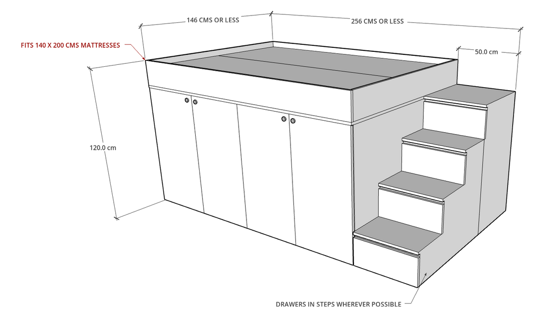 MAGA Storage Loft Bed, Custom Made
