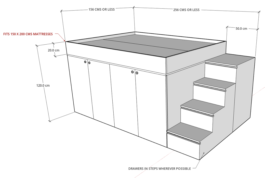 MAGA Storage Loft Bed, Custom Made