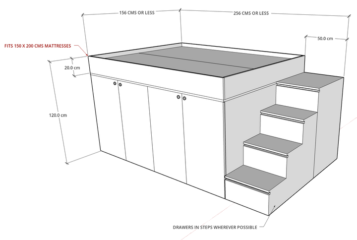 MAGA Storage Loft Bed, Custom Made