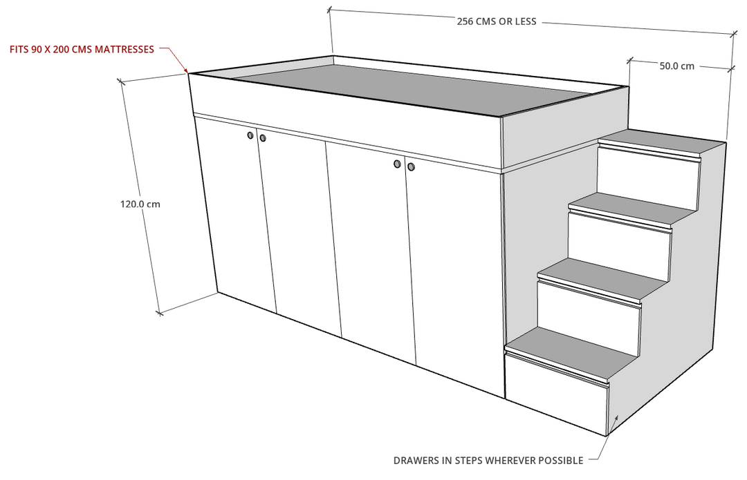 MAGA Storage Loft Bed, Custom Made