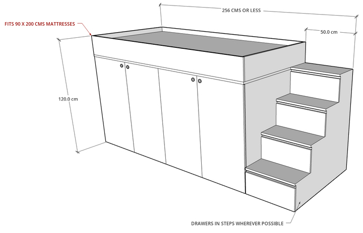MAGA Storage Loft Bed, Custom Made