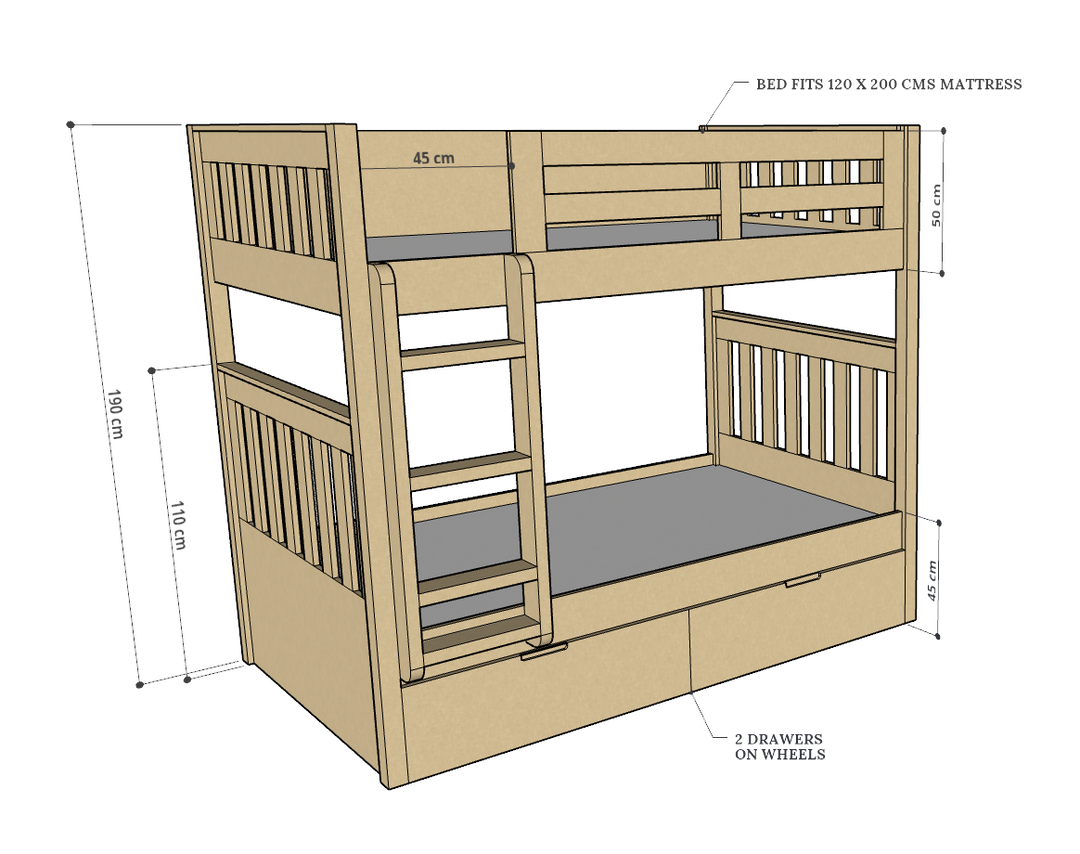 Max Bunk Bed, 90/120/150