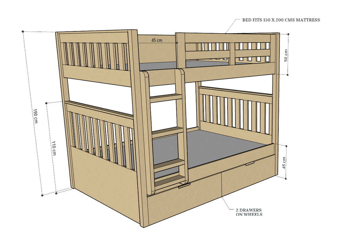 Max Bunk Bed, 90/120/150