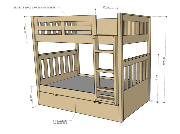 Max Bunk Bed, 90/120/150