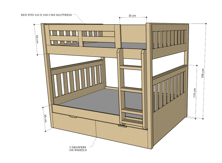 Max Bunk Bed, 90/120/150