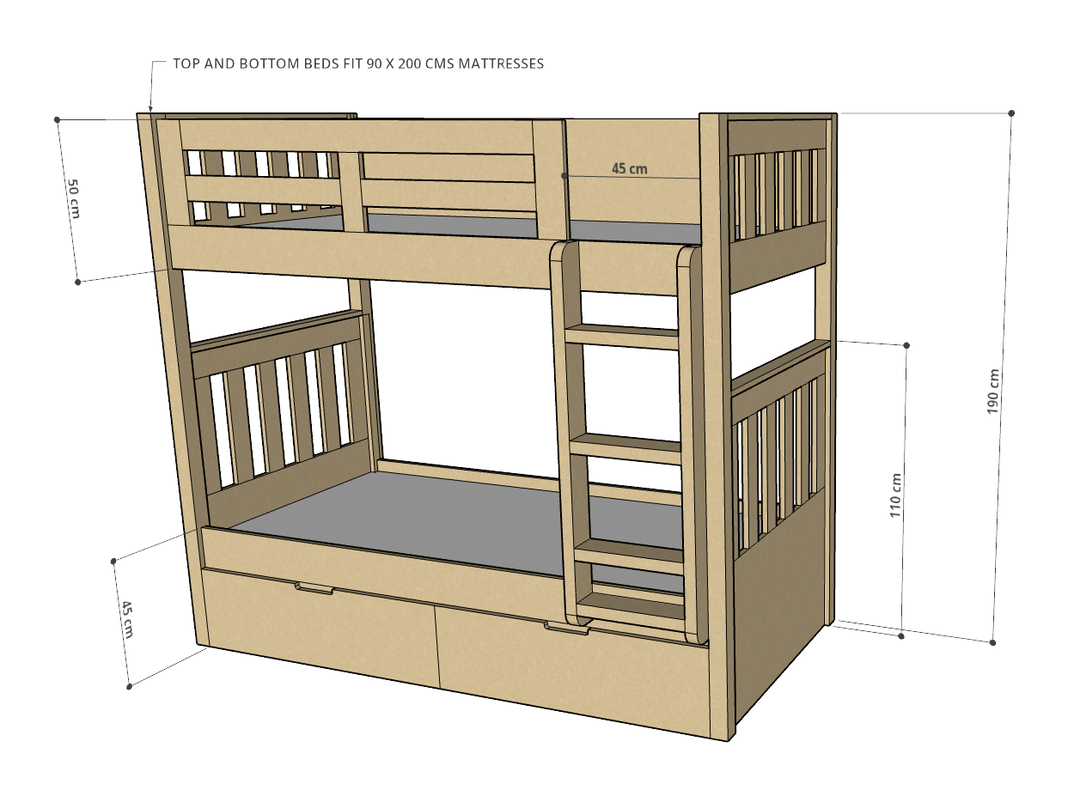 Max Bunk Bed, 90/120/150