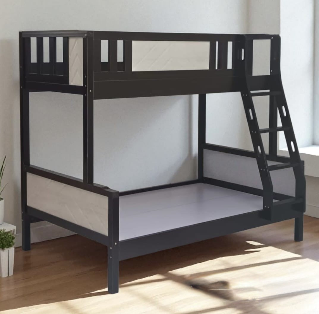SB Wooden Bunk Bed, 120x190 cms Bottom, 90x190 cms Top, Ready Made