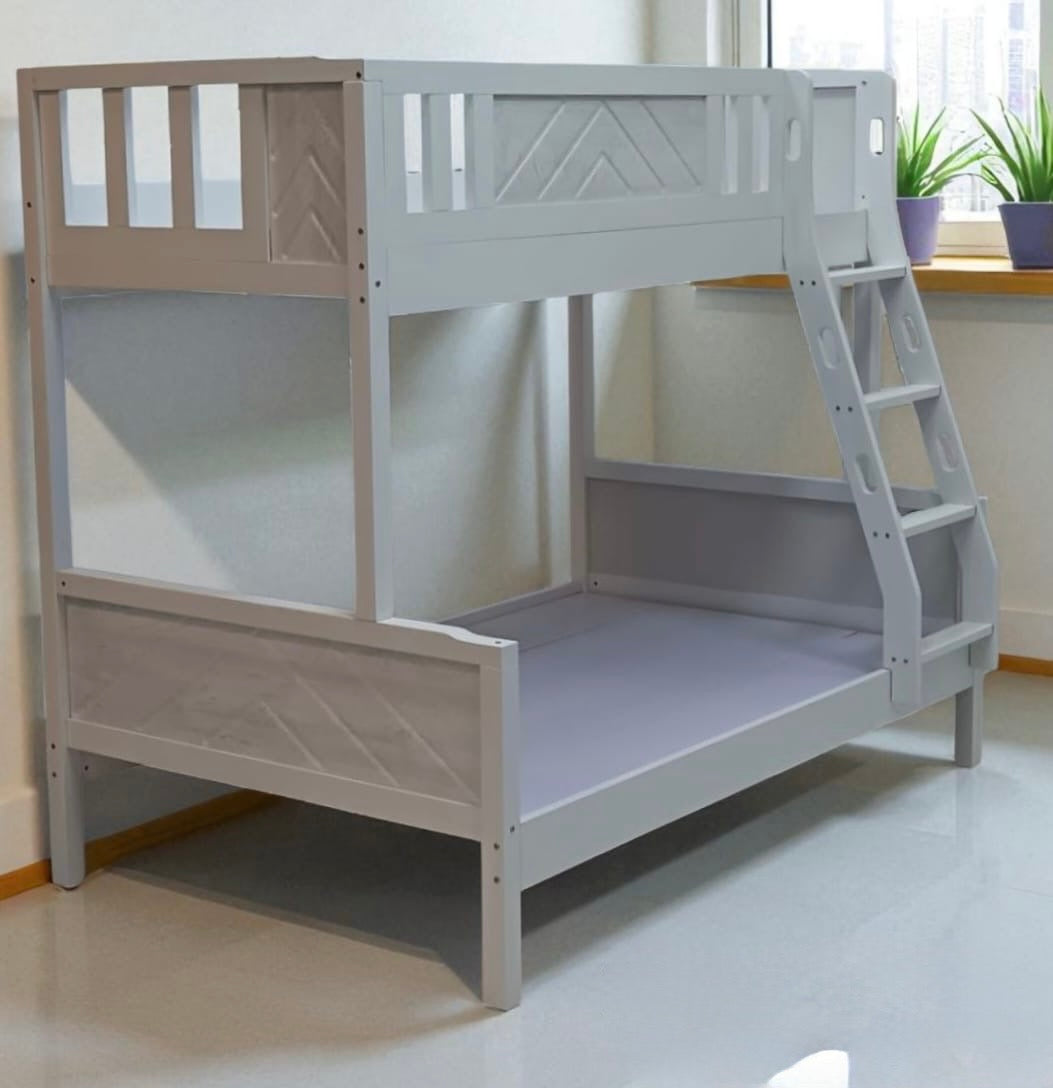 SB Wooden Bunk Bed, 120x190 cms Bottom, 90x190 cms Top, Ready Made