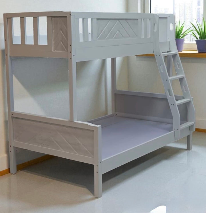 SB Wooden Bunk Bed, 120x190 cms Bottom, 90x190 cms Top, Ready Made