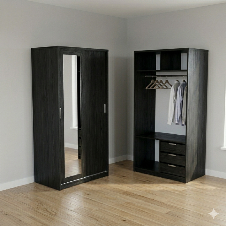 2 Door Sliding Door Wardrobe, 100 x 60 x 200 H cms, Custom Made