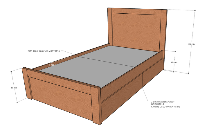 Terra Box Drawer Storage Bed