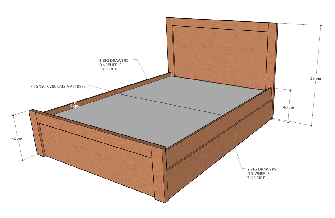 Terra Box Drawer Storage Bed