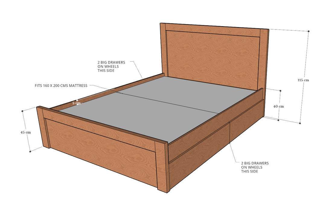 Terra Box Drawer Storage Bed