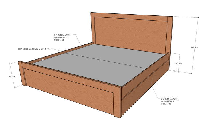 Terra Box Drawer Storage Bed