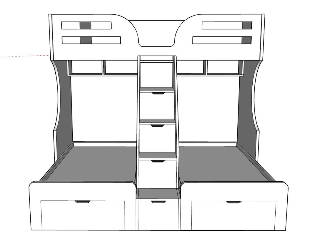 Ultra Bunk Bed with 3 Beds, Custom Made