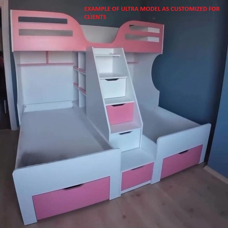 Ultra Bunk Bed with 3 Beds, Custom Made