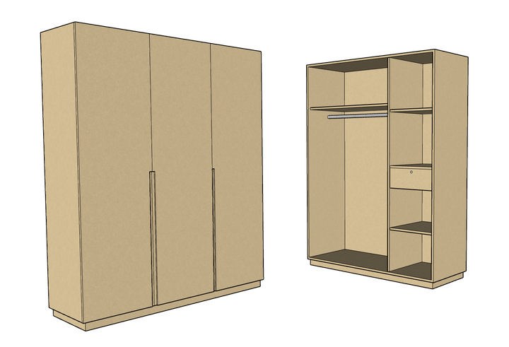 CF 3 Door Wardrobe, Custom Made