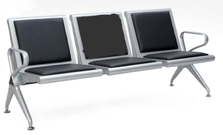 3 Seater Steel Joint Chair with PVC upholstery, Heavy Duty
