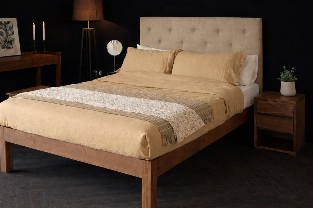 Skye Bed with Tall Button Upholstered Headboard