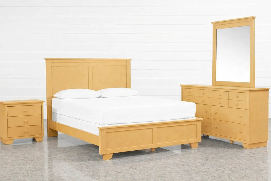 V1 Bed with optional bed side table & dresser