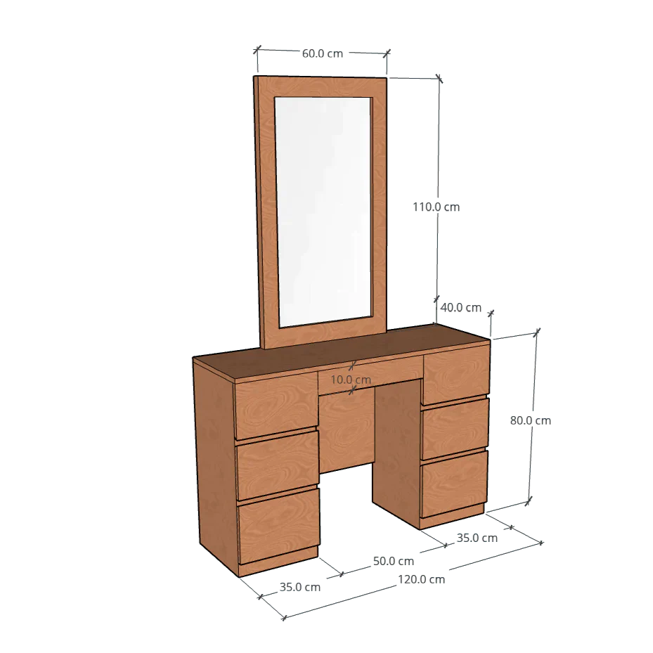 Dresser with Mirror, CD10 - Classic Furniture Dubai UAE