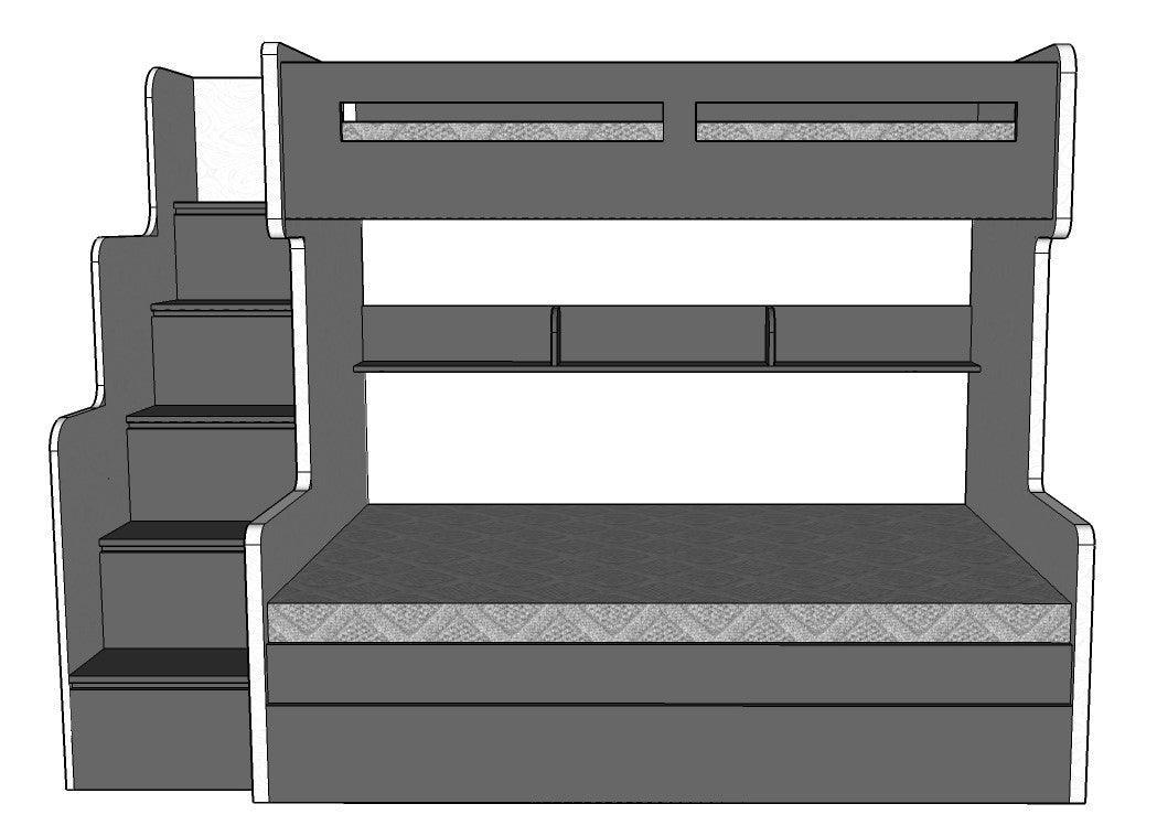 Future Bunk Bed, Single over Twin/Queen Bed with pullout drawer - Classic Furniture Dubai UAE
